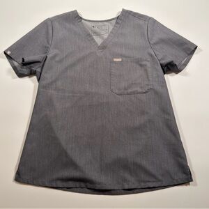 Figs Mens Size Medium Charcoal V-Neck Tactical Collection Scrub Short Sleeve Top